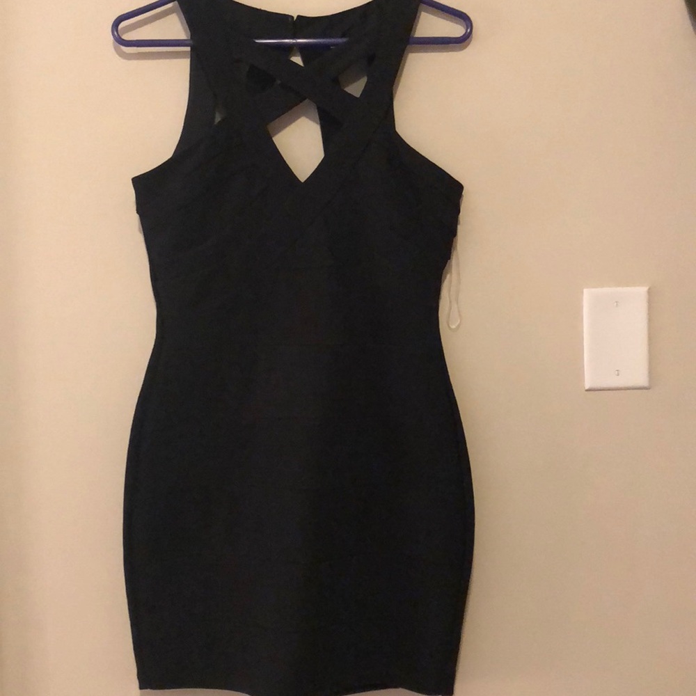 Black bandage mini dress